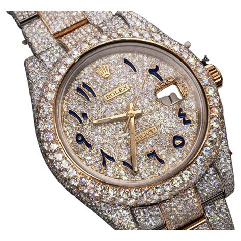 iced out rolex arabic|fully iced out rolex watch.